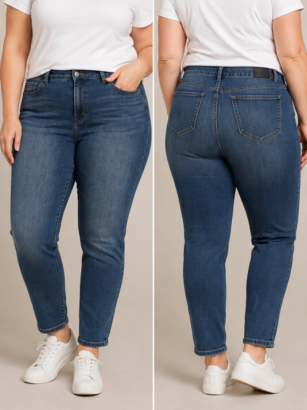 Denver Hayes Women's High Rise Skinny Crop Jeans Size 16 Blue Stretch Denim